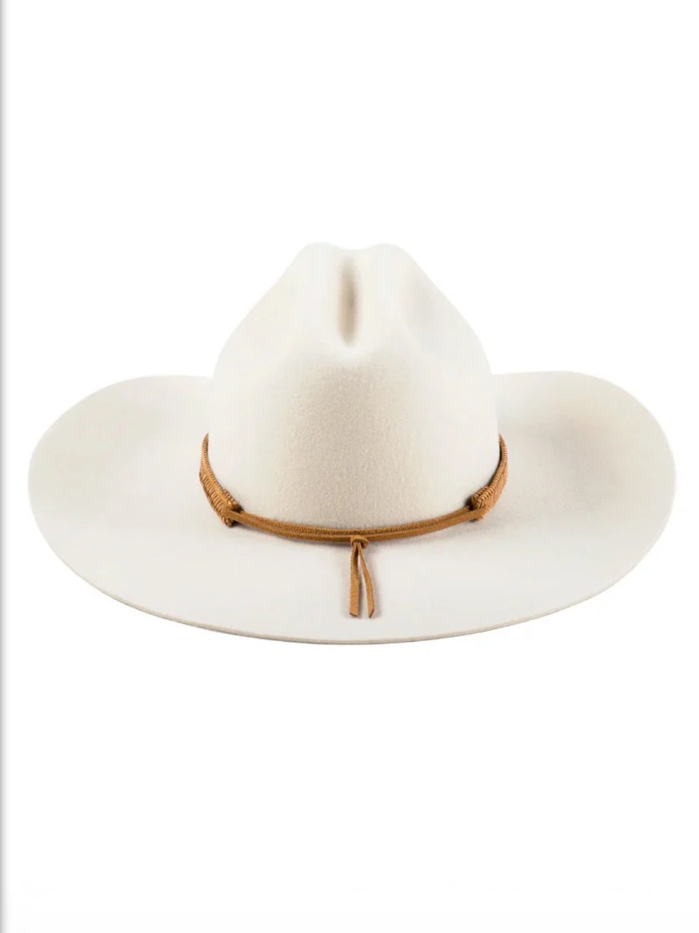 Lack Of Color Cream Western Cowboy Hat with Braided Tan Band